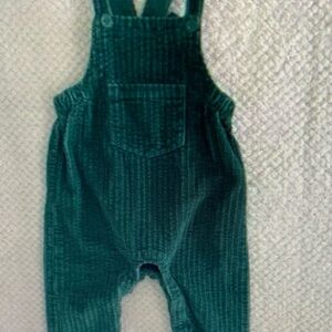 Kids Green Corduroy Overalls